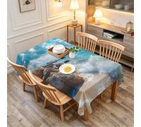 TACOKI Ocean Tablecloth Rectangular 140x240 cm, 3D Printed Waves Wipeable Polyester Table Cover, Washable Decorative Table Cloth for Spring Summer Outdoor Party Birthday 777A