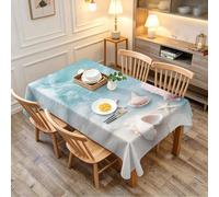TACOKI Ocean Tablecloth Square 137x137 cm, 3D Printed Beach Wipeable Polyester Table Cover, Washable Decorative Table Cloth for Spring Summer Outdoor Party Tabletop Decoration 631A