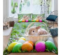 TACOKI Rabbit Super King Duvet Cover Animals Bedding Set for Kids Adults Boys Girls, 3D Printed Soft Comfy Microfiber Quilt Cover with 2 Pillowcases with Zipper Closure q4193