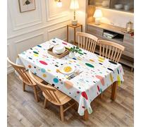 TACOKI Small 91x91 cm Square Dots Pattern Tablecloth, 3D Printed Colorful Dots Polyester Table Cover, Wipeable Washable Decorative Table Cloth for Garden Kitchen Party Picnic 2002A