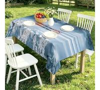 TACOKI Snow Scene Tablecloth Square 91x91 cm, 3D Printed Sleigh Small Wipeable Polyester Table Cover, Washable Decorative Table Cloth for Coffee Table, Side Table 518A