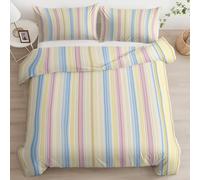 TACOKI Stripes King Size Duvet Cover Sets Geometric Stripes Bedding Quilt Cover for Room Decor, 3D Print Reversible Bedding Set Super Soft Brushed Microfibre with Pillowcases Zipper Closure 8248a