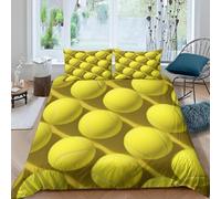 TACOKI Tennis Pattern King Size Duvet Cover Sets Tennis Bedding Quilt Cover for Room Decor, 3D Print Reversible Bedding Set Super Soft Brushed Microfibre with Pillowcases Zipper Closure 8314a