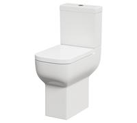 Tacoma Comfort Height Close Coupled Toilet with Soft Close Toilet Seat | White | Ceramic | 350mm x 875mm x 615mm