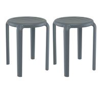 tacoma dark grey 45cm polypropylene stools in pair