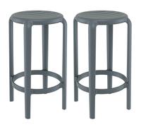 tacoma dark grey 65cm polypropylene stools in pair