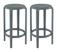 tacoma dark grey 75cm polypropylene stools in pair