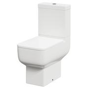 Tacoma Open Back Close Coupled Toilet with Soft Close Toilet Seat | White | Ceramic | 360mm x 800mm x 600mm
