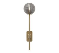 Tacoma Single Grande Wall Lamp Antique Brass & Grooved Shade Smoked