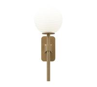 Tacoma Single Wall Lamp Antique Brass & Grooved Shade Opal