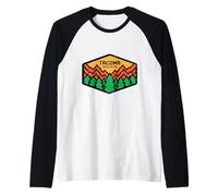 Tacoma Washington Mountains Retro Geometric Graphic Hiking Raglan Baseball Tee