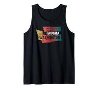 Tacoma Washington Retro State Map Novelty Graphic Souvenir Tank Top