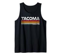Tacoma Washington Retro Stripes Vintage City Design Tank Top