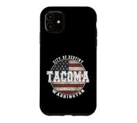 Tacoma Washington, Vintage American flag Case for iPhone 11