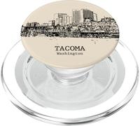 Tacoma Washington Vintage Skyline Drawing PopSockets PopGrip for MagSafe