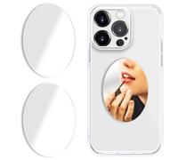 TACOMEGE Elliptic Acrylic Mirror Sticker for iPhone 15/14/13/12 for Phone Cases | Adhesive, Durable, Decal, Bright, Stick-on Mirror