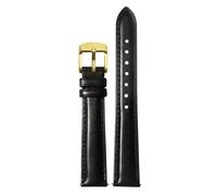 Taconey 12-18mm Quick Release Leather Watch Strap, Soft Universal Replacement Band for Ladies,Black Golden,16mm