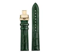 Taconey 16/18/20/22mm Textured Leather Watch Strap With Butterfly Clasp, Soft Universal Replacement Band,2-Gold Butterfly,18mm