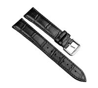Taconey 16-24mm Genuine Leather Watch Strap, Universal Replacement Band for Men and Women,Black,24mm