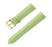 Taconey 18-24mm Epsom Leather Watch Strap, Palm Print Textured Replacement Band,Avocado Green Gold,16mm