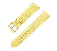 Taconey 18-24mm Epsom Leather Watch Strap, Palm Print Textured Replacement Band,Lemon Yellow Gold,18mm