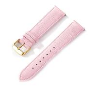 Taconey 18-24mm Epsom Leather Watch Strap, Palm Print Textured Replacement Band,Sakura Powder Gold,20mm
