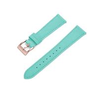 Taconey 18-24mm Genuine Leather Strap, Replacement Strap Accessories, Suitable for formal and Casual Occasions.,Sky Blue-Rose Gold,18mm
