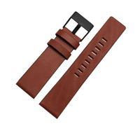 Taconey 22-32mm Wide Genuine Leather Watch Strap, Replacement Band for Large Dial Watches,A Light Brown-Black,28mm