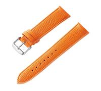Taconey 22mm Palm Print Leather Watch Strap, Soft Breathable Genuine Leather Replacement Band,Orange Color,22mm