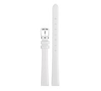Taconey 6-14mm Slim Genuine Leather Watch Strap, Soft Vintage Replacement Band for Women,A White Silver,12mm