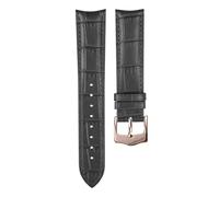 Taconey Bamboo-Textured Genuine Leather Strap, Universal Replacement Strap, Suitable for Both formal and Casual Occasions.,Black-Rose Gold,19mm