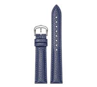 Taconey Litchi Pattern Leather Watch Strap With Quick Release, Folding Buckle Universal Replacement,Dark Blue-S,12mm