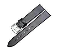 Taconey Thin Calfskin Leather Watch Strap, Vintage Handmade Waterproof Universal Replacement Band,Black,12mm