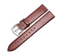 Taconey Thin Calfskin Leather Watch Strap, Vintage Handmade Waterproof Universal Replacement Band,Brown,12mm