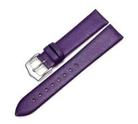 Taconey Thin Calfskin Leather Watch Strap, Vintage Handmade Waterproof Universal Replacement Band,Dark Purple,12mm