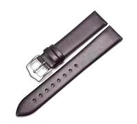 Taconey Thin Calfskin Leather Watch Strap, Vintage Handmade Waterproof Universal Replacement Band,Dark Brown,12mm
