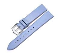 Taconey Thin Calfskin Leather Watch Strap, Vintage Handmade Waterproof Universal Replacement Band,Lake Blue,12mm