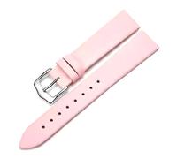Taconey Thin Calfskin Leather Watch Strap, Vintage Handmade Waterproof Universal Replacement Band,Light Pink,12mm