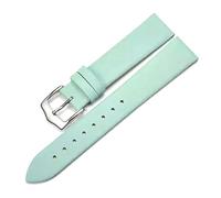 Taconey Thin Calfskin Leather Watch Strap, Vintage Handmade Waterproof Universal Replacement Band,Light Green,12mm