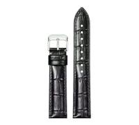Taconey Vintage Genuine Leather Watch Strap, Handmade Waterproof and Breathable Universal Band,1-Black,14mm