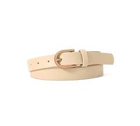Taconey Women's Pu Belt With a Metal Pin Buckle, Simple Dress Belt,Beige,2.4X106cm