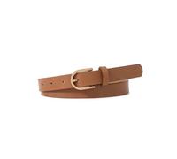 Taconey Women's Pu Belt With a Metal Pin Buckle, Simple Dress Belt,Brown,2.4X106cm