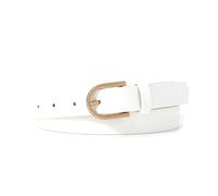 Taconey Women's Pu Belt With a Metal Pin Buckle, Simple Dress Belt,White,2.4X106cm