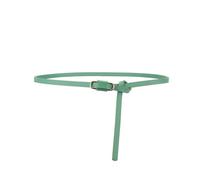 Taconey Women's Thin Pu Belt With a Smooth Gold Buckle, Thin Belt, Perfect for Matching Outfits,Green,1X110cm