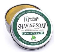 Taconic Shave Barbershop Quality Shaving Soap for Men & Women with Antioxidant-Rich Hemp-Seed Oil - Moisturizing Shaving Soap for All Skin Types - 4 oz. Puck - Eucalyptus Mint