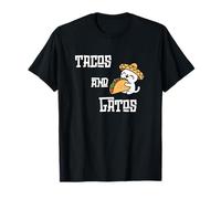 Tacos and Gatos Sombrero Cute Cat Mexican Foodie Lovers T-Shirt