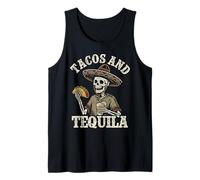 Tacos and Tequila Mexican Gothic Skeleton Cinco de Mayo Tank Top