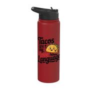 Tacos are My Love Language Taco Humor Stainless Steel Insulated Water Bottle