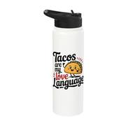 Tacos are My Love Language Taco Humor Stainless Steel Insulated Water Bottle