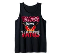Tacos Before Vatos Funny Fiesta Latina Womens Top Tank Top